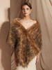 Mariage Wraps Café Marron Sans Manches En Fausse Fourrure Nuptiale Cover Up