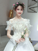 Mariage Wraps Ensembles Tulle Volants Manchette Poignets Châles Perles De Mariée Cover Up