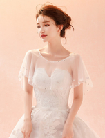 Mariage Wraps Ivoire Couverture Ups Étoiles Dentelle Perlée Tulle Ponchos Nuptiale Accessoires