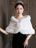 Mariage Wraps Ivoire Sans Manches Faux De Fourrure Strass Mariée Cover Ups