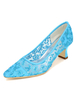 Mariée blanche chaussures haut talon dentelle Chaussures de mariée brodés de perles