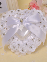 Mariée en satin Bow de strass oreiller pour cérémonie de mariage