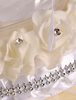 Mariée en satin oreiller Sash Bow strass décoration pour fête de mariage