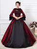 Mascarade Renaissance médiévale victorienne Rococo Marie Antoinette Costumes rétro rouge victorien Half Sleeve Ball Gown constume sombre des femmes Déguisements Halloween