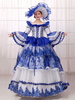Mascarade Renaissance médiévale victorienne Rococo Marie Antoinette Vintage Costume Victorian Ball robe bleu Royal femmes avec chapeau Déguisements Halloween