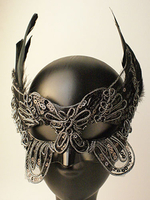 Masque de mascarade noir paillettes plumes Halloween masque pour les yeux des femmes accessoires de costume Halloween