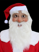 Masque de Noël unisexe Capuche rouge Costumes de vacances de Noël en polyester