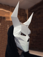 masque Diable Masque de Toussaint de fêtes synthétique Accessoire rouge blanche pour adultes Déguisements Halloween
