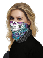 Masque facial Couvre-bouche Bandanas Sans soudure Crâne de sucre Tube Chapeaux