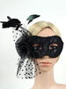 Masque noir Dentelle Plumes Costume Mascarade Accessoires Déguisements Halloween pour femmes