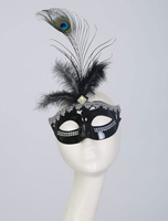 Masque noire plume de Carnaval de Toussaint Déguisements Halloween unisexe
