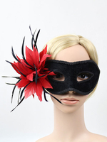 Masque plumes de mascarade en cuir femmes Déguisements Halloween Costume Accessoires