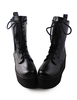 Mat noir Lolita bottes plateforme haute Déguisements Halloween