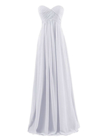 Maxi robe en mousseline de soie chérie robe de soirée plissée couleur unie