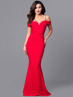 Maxi robe rouge robe de soirée à manches courtes