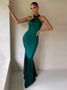 Maxi Robe Sans Manches Sexy Stretch Robe Longue Moulante Dos Nu