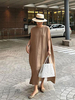 Maxi Robes Sans Manches Profond Abricot Jewel Neck Maxi Polyester Longueur De Plancher Robe