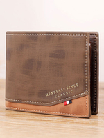 MEN Portefeuille Marron Nylon Lettre Imprimer Portefeuille en cuir PU