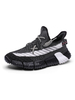 Mens Sneakers Noir Mode Polyester géométrique Round Toe Bas-Tops Casual Sports Shoes