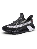 Mens Sneakers Noir Mode Polyester géométrique Round Toe Bas-Tops Casual Sports Shoes