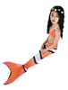 Mermaid Costume enfants Orange Fishtail maillots de bain 2 pièces Set Déguisements Halloween