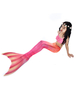 Mermaid Costume Kids Fishtail Maillots de bain rose chaud 2 pièces Set Déguisements Halloween