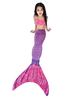 Mermaid Costume Kids Lilac Fishtail Maillots de bain 2 pièces Set Déguisements Halloween