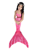 Mermaid Costume Kids Watermelon Fishtail Maillots de bain 2 pièces Set Déguisements Halloween
