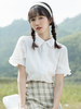 Mignonne Lolita Blouses Blanc Manches Courtes Dentelle Lolita Top Lolita Chemise