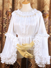 Mignonne Lolita Blouses Lolita Top Lace Chemisier À Manches Longues En Dentelle Blanche Lolita Shirt