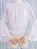 Mignonne Lolita Blouses Noir Manches Longues Bouffant Lolita Top Lolita Shirt à Bretelle