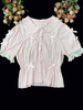 Mignonne Lolita Blouses Rose Lolita Top Manches Courtes Lolita Shirt