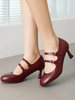 Mignonne Lolita Chaussures Lolita en cuir PU à bout rond noir