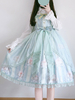Mignonne Lolita Jsk Robe Nœud Polyester Robe Imprimé Classique Vert Rose Violet