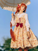 Mignonne Lolita JSK Robe Polyester Bords Sans Manches En Dentelle À Lacets Robe Jaune