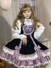 Mignonne Lolita JSK Robe Polyester Sans Manches Bords Volants Noir Violet Classique Lolita