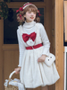 Mignonne Lolita JSK Robe Polyester Sans Manches Volants Arcs Blanc Lolita Jupe Classique