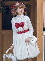 Mignonne Lolita JSK Robe Polyester Sans Manches Volants Arcs Blanc Lolita Jupe Classique