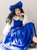 Mignonne Lolita JSK Robe Polyester Sans Manches Volants Arcs Bleu Lolita Jupe