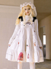 Mignonne Lolita JSK Robe Sans Manches Nœuds Polyester Blanc Lolita Jupe Bouffante