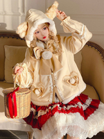 Mignonne Lolita Manteaux Blanc Nœuds Manteau Polyester Automne Lolita