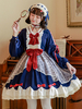 Mignonne Lolita OP Robe Blanche-Neige Avec Nœuds Manches longues Lolita Robes une pièce Déguisements Halloween