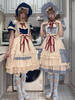 Mignonne Lolita OP Robe Coton Manches Courtes Arcs Volants Dentelle Bleu Lolita Robe Une Pièce