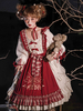 Mignonne Lolita Op Robe Polyester Sans manches Bordure Bordeaux Lolita Jupe Classique
