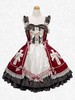 Mignonne Lolita Robe JSK Atrovirens Vintage Classique Noir Bordeaux Sans Manches Chiffon Lolita Déguisements Halloween