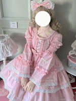 Mignonne Lolita Robe Manches Longues Robe Rose OP