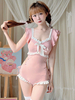 Mignonne Lolita Tenues Combinaison Sans Manches À Lacets À Volants Roses