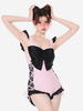 Mignonne Lolita Tenues Combinaison Sans Manches En Dentelle Rose À Volants