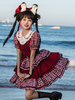 Mignonne Robe Lolita Ensemble Top Col Claudine Jupe à Couches 2 Pièces