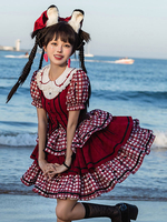 Mignonne Robe Lolita Ensemble Top Col Claudine Jupe à Couches 2 Pièces